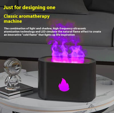 Factory Direct Supply Flame Colorful Simulation Flame Retro Aroma Diffuser Cross-border New Arrival Home Large Capacity Humidifier Diffuse